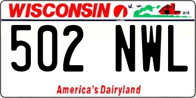 WI license plate 502NWL