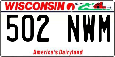 WI license plate 502NWM