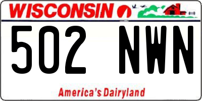 WI license plate 502NWN