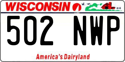 WI license plate 502NWP