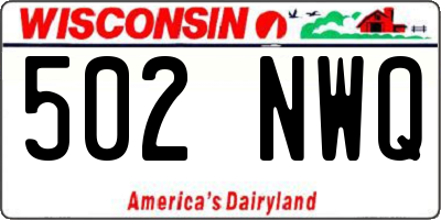 WI license plate 502NWQ
