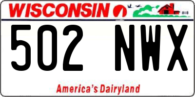 WI license plate 502NWX