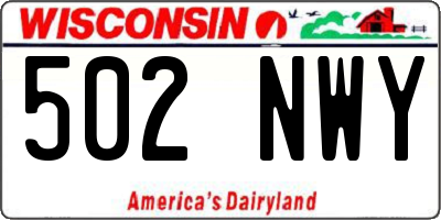 WI license plate 502NWY