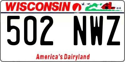 WI license plate 502NWZ