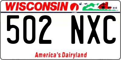 WI license plate 502NXC