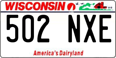 WI license plate 502NXE