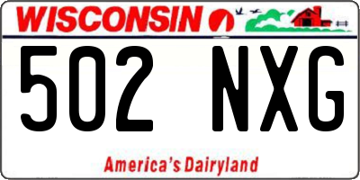 WI license plate 502NXG