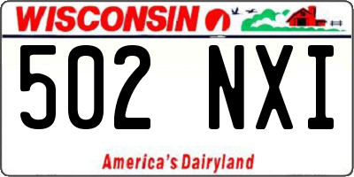 WI license plate 502NXI