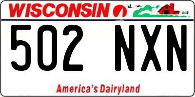 WI license plate 502NXN