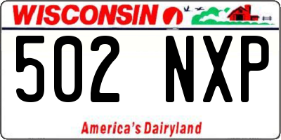 WI license plate 502NXP