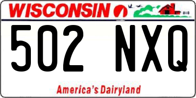 WI license plate 502NXQ