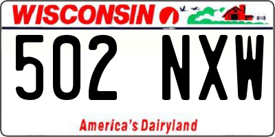 WI license plate 502NXW