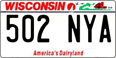 WI license plate 502NYA