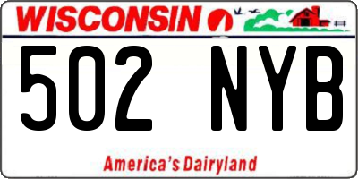 WI license plate 502NYB