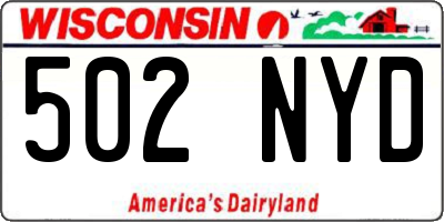 WI license plate 502NYD