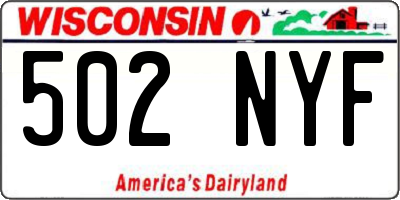 WI license plate 502NYF