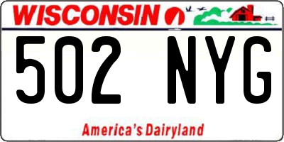 WI license plate 502NYG