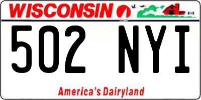 WI license plate 502NYI