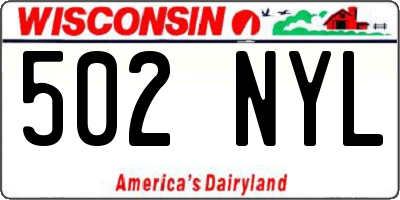 WI license plate 502NYL