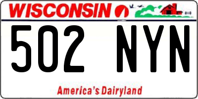 WI license plate 502NYN
