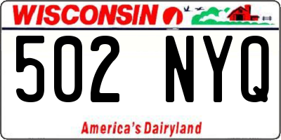 WI license plate 502NYQ