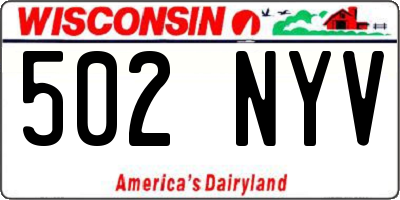 WI license plate 502NYV