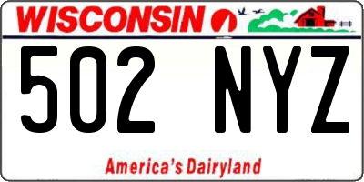 WI license plate 502NYZ