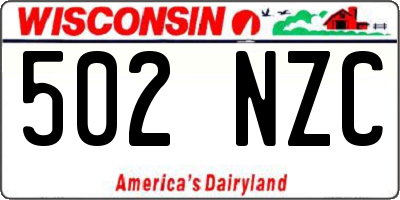 WI license plate 502NZC