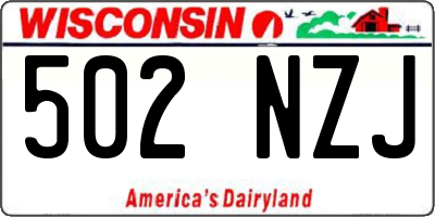 WI license plate 502NZJ