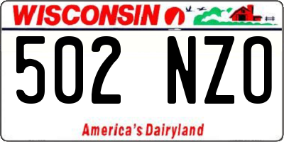 WI license plate 502NZO