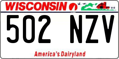 WI license plate 502NZV