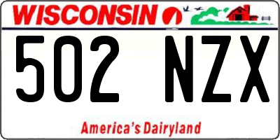 WI license plate 502NZX