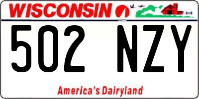 WI license plate 502NZY