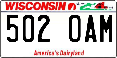 WI license plate 502OAM