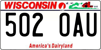 WI license plate 502OAU
