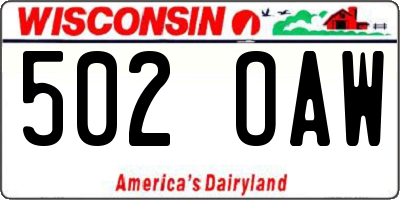 WI license plate 502OAW