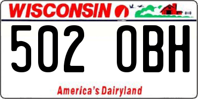 WI license plate 502OBH
