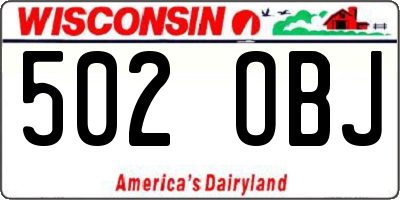 WI license plate 502OBJ
