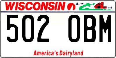 WI license plate 502OBM