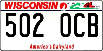 WI license plate 502OCB