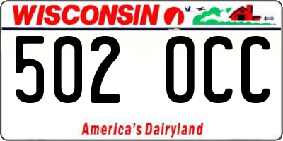 WI license plate 502OCC