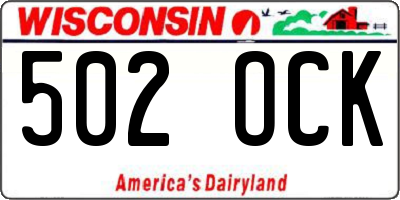 WI license plate 502OCK