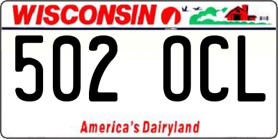WI license plate 502OCL