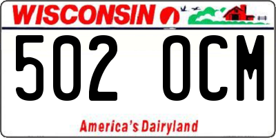 WI license plate 502OCM