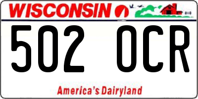 WI license plate 502OCR