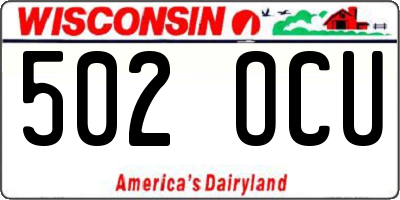 WI license plate 502OCU