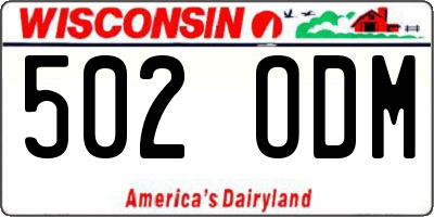 WI license plate 502ODM