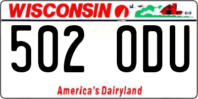 WI license plate 502ODU