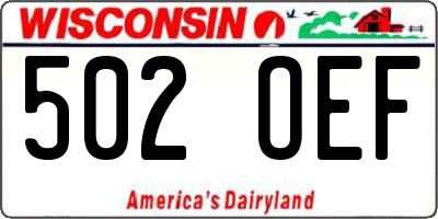 WI license plate 502OEF