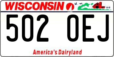 WI license plate 502OEJ
